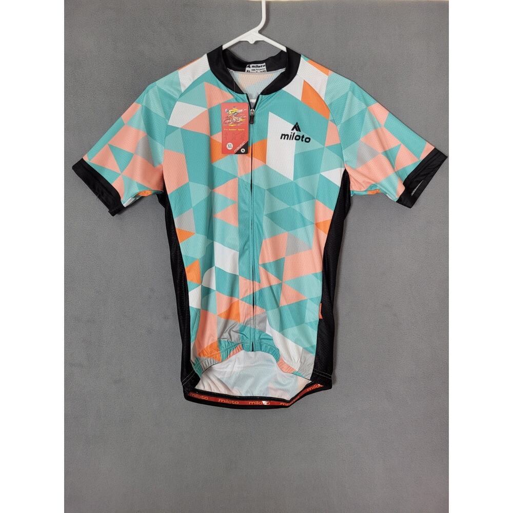 Miloto Womens Cycling Jersey Team Bike Shirt Biking Top Short Sleeve Size XL